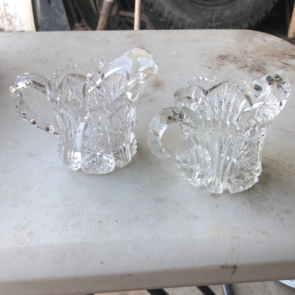 Vintage cut glass set